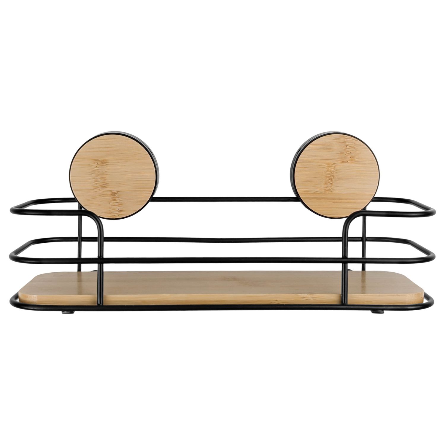 BAX33019_01 Porta Shampoo De Metal Y Bambú Bathlux, Adhesivo - Imagen 1