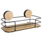 Porta Shampoo De Metal Y Bambú Bathlux, Adhesivo - Imagen 3