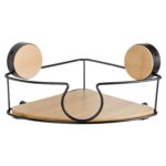 Porta Shampoo Esquinero De Metal Y Bambú Bathlux, Adhesivo