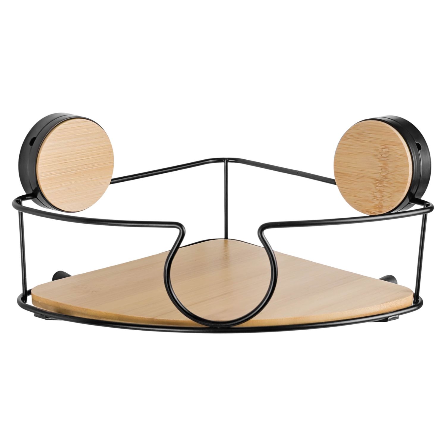 BAX33021_01 Porta Shampoo Esquinero De Metal Y Bambú Bathlux, Adhesivo - Imagen 1