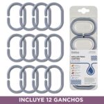 Cortina De Ducha Bathlux 180x180cm - Gris Con Diseño Liso - Imagen 5