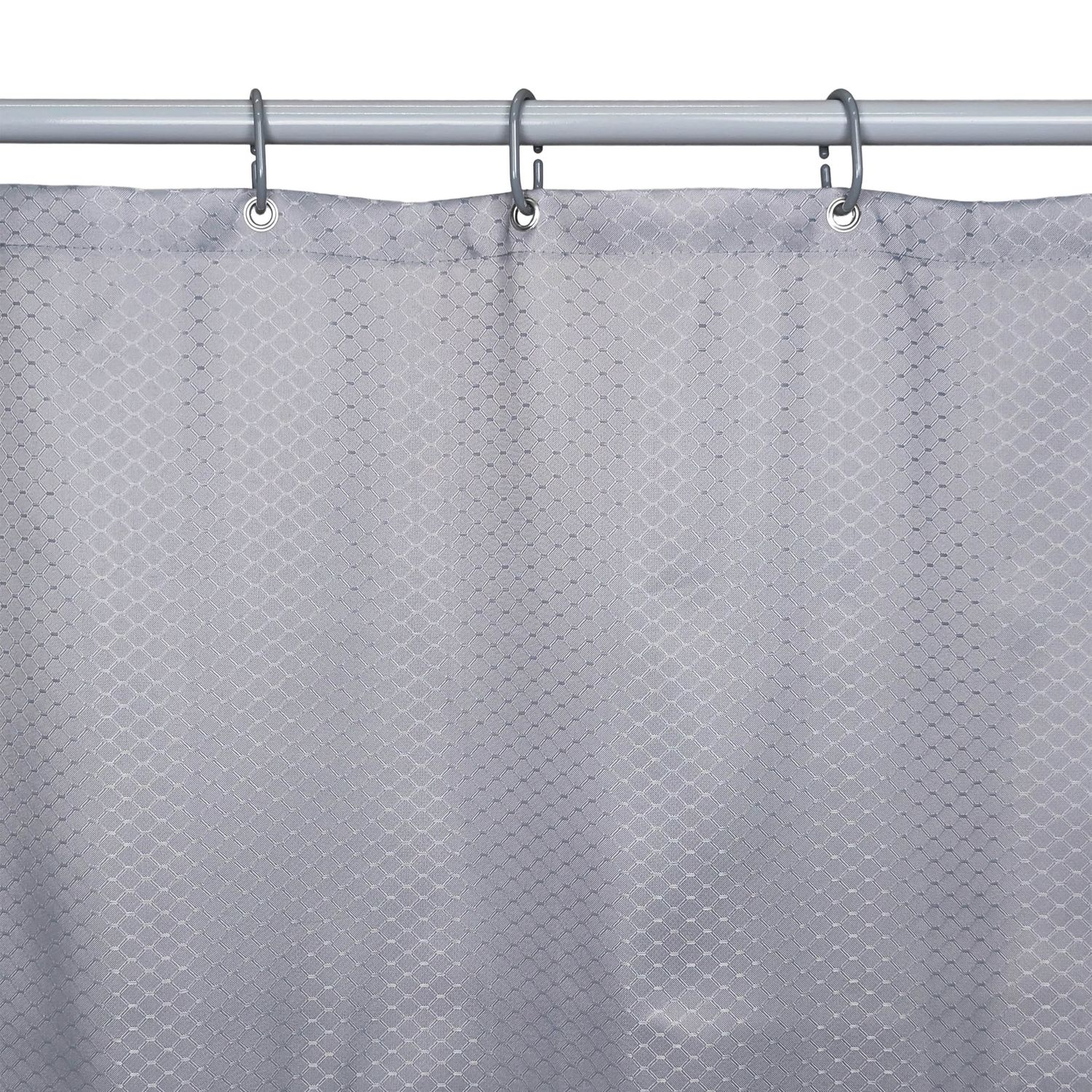 BAX60981_01 Cortina De Ducha Bathlux 180x180cm - Gris Con Diseño Geométrico - Imagen 1