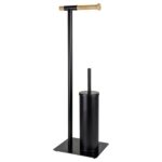 Portarrollos Papel Higiénico De Pie + Cepillo Inodoro, Bathlux