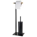 Portarrollos Papel Higiénico De Pie + Cepillo Inodoro, Bathlux - Imagen 2