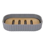 Set De 6 Accesorios P/Baño Bathlux - Diseño Circular - Plástico Y Bambú - Imagen 3