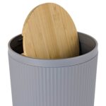 Set De 6 Accesorios P/Baño Bathlux - Diseño Circular - Plástico Y Bambú - Imagen 6