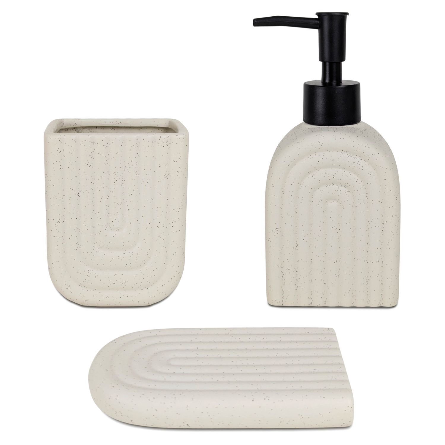 BAX73180_01 Set De 3 Accesorios P/Baño Bathlux, Cerámica - Ref.180 - Imagen 1