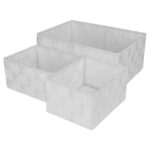 Cesto De Fibras Trenzadas En Marco Metálico Bathlux - Set x 3