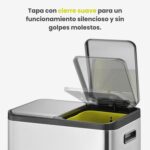 Papelera Premium Reciclaje Eko EcoCasa 12+12L - Pedal, Acero Inoxidable - Imagen 7