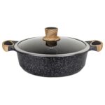 Olla Antiadherente Con División Honhey 28cm C/Tapa - Granito Negro