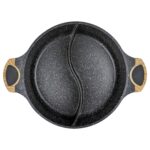 Olla Antiadherente Con División Honhey 28cm C/Tapa - Granito Negro - Imagen 4