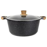 Olla Antiadherente Honhey 32cm C/Tapa - Granito Negro