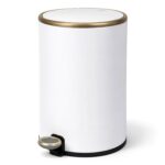 Papelera Premium Eko Cosmo Cilíndrica 6L - Pedal, Blanco Mate