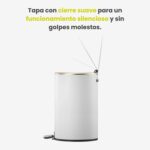 Papelera Premium Eko Cosmo Cilíndrica 9L - Pedal, Blanco Mate - Imagen 3