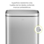 Papelera Premium Eko Madison Rectangular 6L - Pedal, Acero Inoxidable - Imagen 3