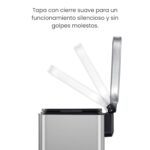 Papelera Premium Eko Madison Rectangular 6L - Pedal, Acero Inoxidable - Imagen 5