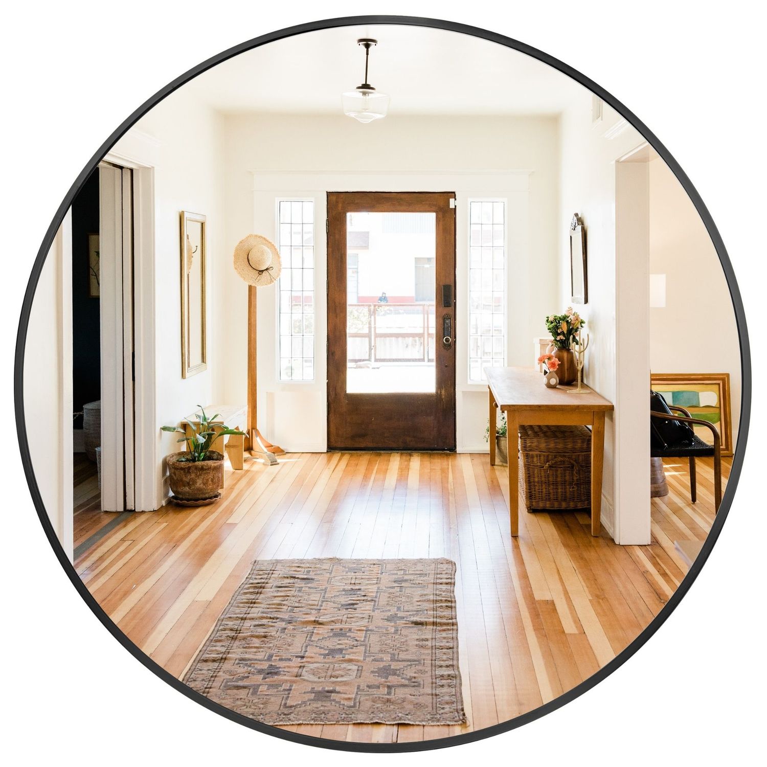 MIR100M.NE_01 Espejo De Pared Circular 100cm, Marco Metálico - Imagen 1