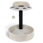 Cama Para Gatos Diseño Huella, Con Rascador, Pompón Y Plataforma - Imagen 2