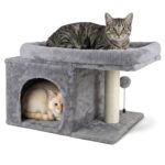 Cama Para Gatos Multifunción, Doble Rascador, Cueva Y Pompón