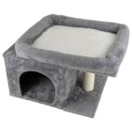 Cama Para Gatos Multifunción, Doble Rascador, Cueva Y Pompón - Imagen 6