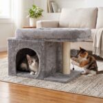 Cama Para Gatos Multifunción, Doble Rascador, Cueva Y Pompón - Imagen 12