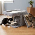 Cama Para Gatos Multifunción, Doble Rascador, Cueva Y Pompón - Imagen 13