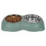 Comedero Doble Para Mascotas, Platos Acero Inoxidable - Imagen 2