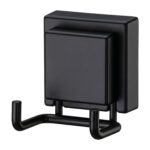 Gancho Doble De Acero Future Facile Premium Inox, Adhesivo - Negro Mate