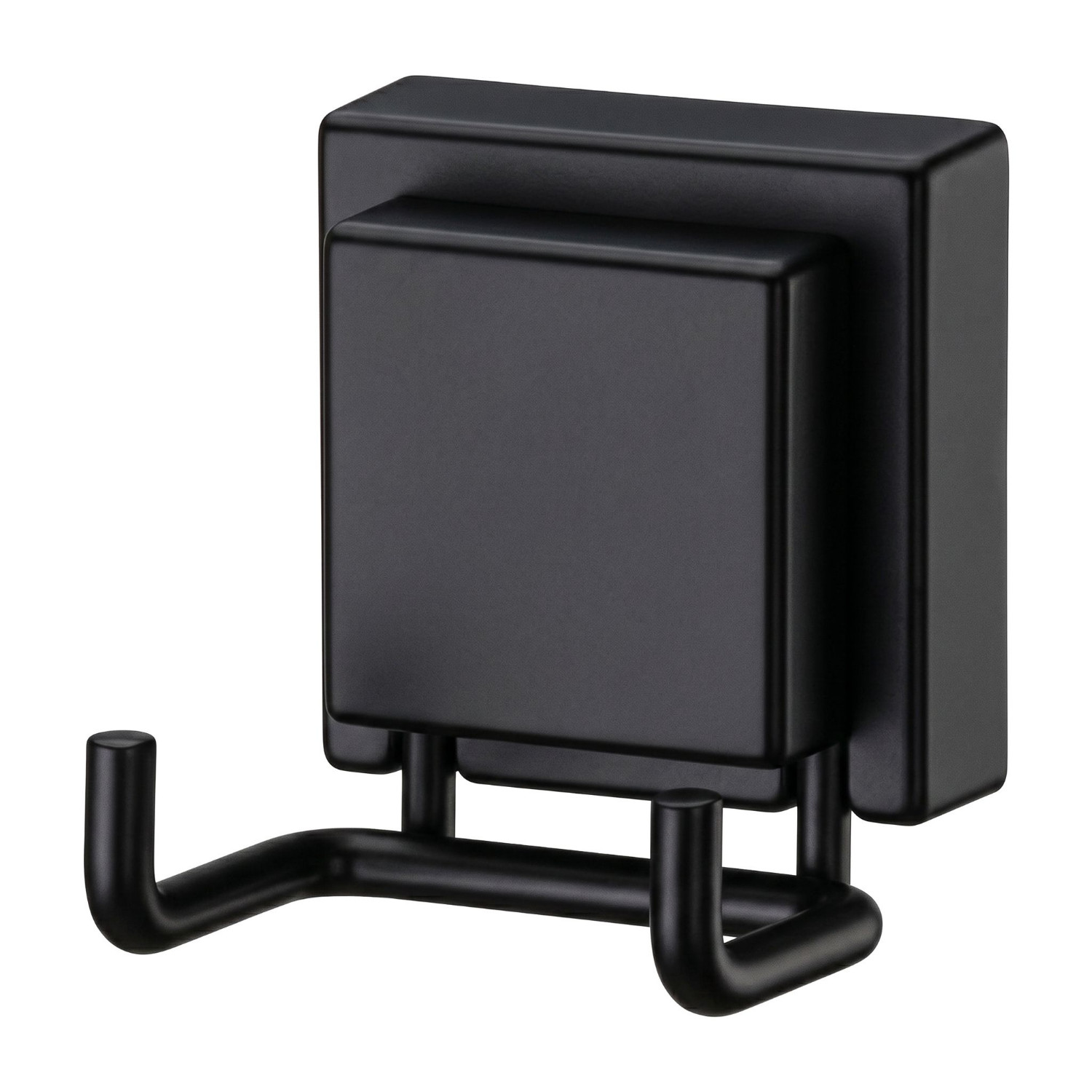 IFU755PT_01 Gancho Doble De Acero Future Facile Premium Inox, Adhesivo - Negro Mate - Imagen 1