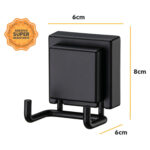 Gancho Doble De Acero Future Facile Premium Inox, Adhesivo - Negro Mate - Imagen 3