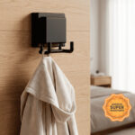 Gancho Doble De Acero Future Facile Premium Inox, Adhesivo - Negro Mate - Imagen 4