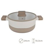 Batería De Cocina Antiadherente Honhey 8 Piezas - Crema Y Beige - Imagen 2