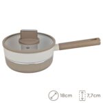 Batería De Cocina Antiadherente Honhey 8 Piezas - Crema Y Beige - Imagen 4