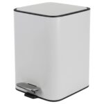 Papelera Bathlux Cuadrada 5L - Metálica, Blanco Grisáceo