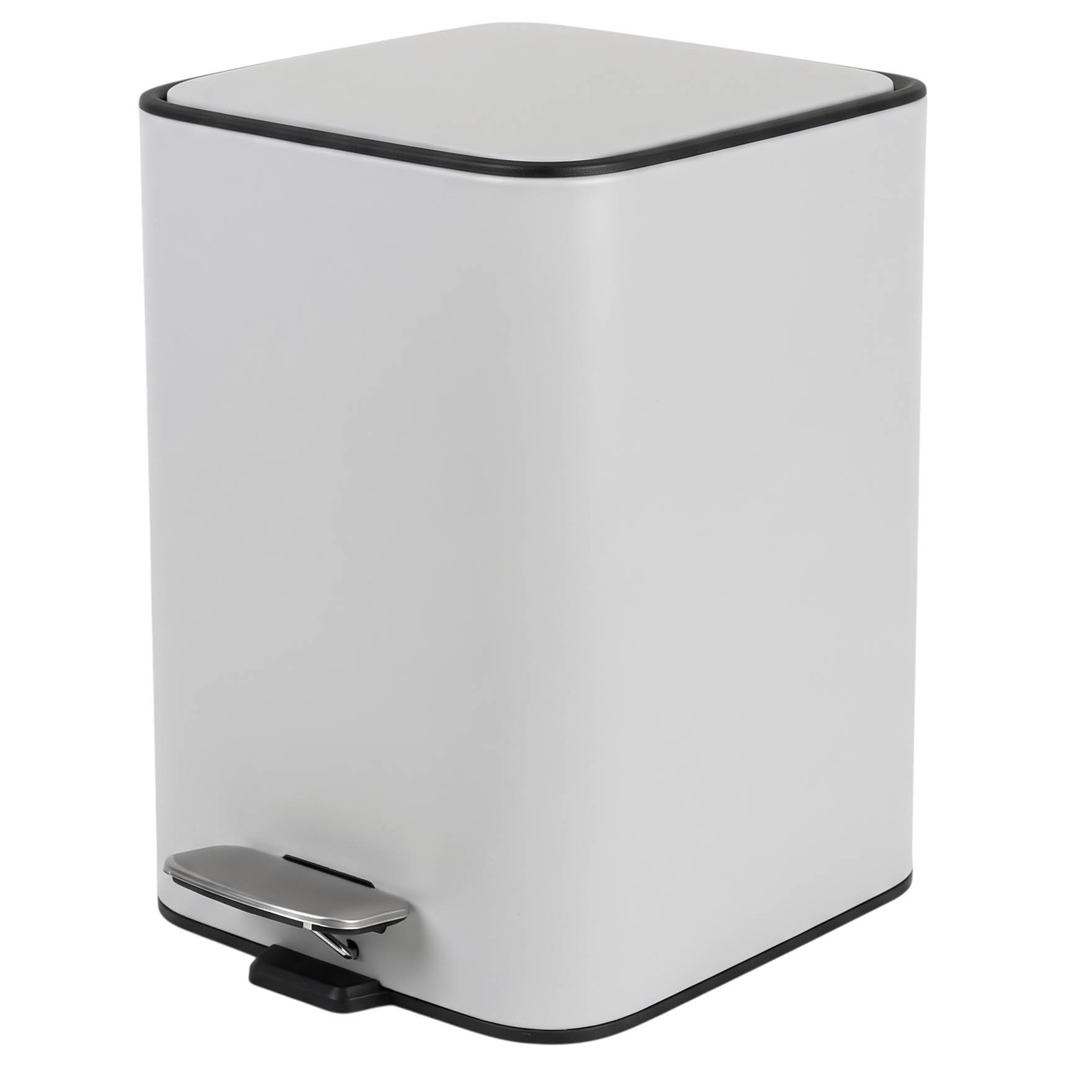 BAX73746_01 Papelera Bathlux Cuadrada 5L - Metálica, Blanco Grisáceo - Imagen 1
