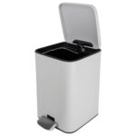 Papelera Bathlux Cuadrada 5L - Metálica, Blanco Grisáceo - Imagen 2