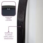 Espejo De Pared Arco 50x70cm, Marco Metálico - Negro - Imagen 3