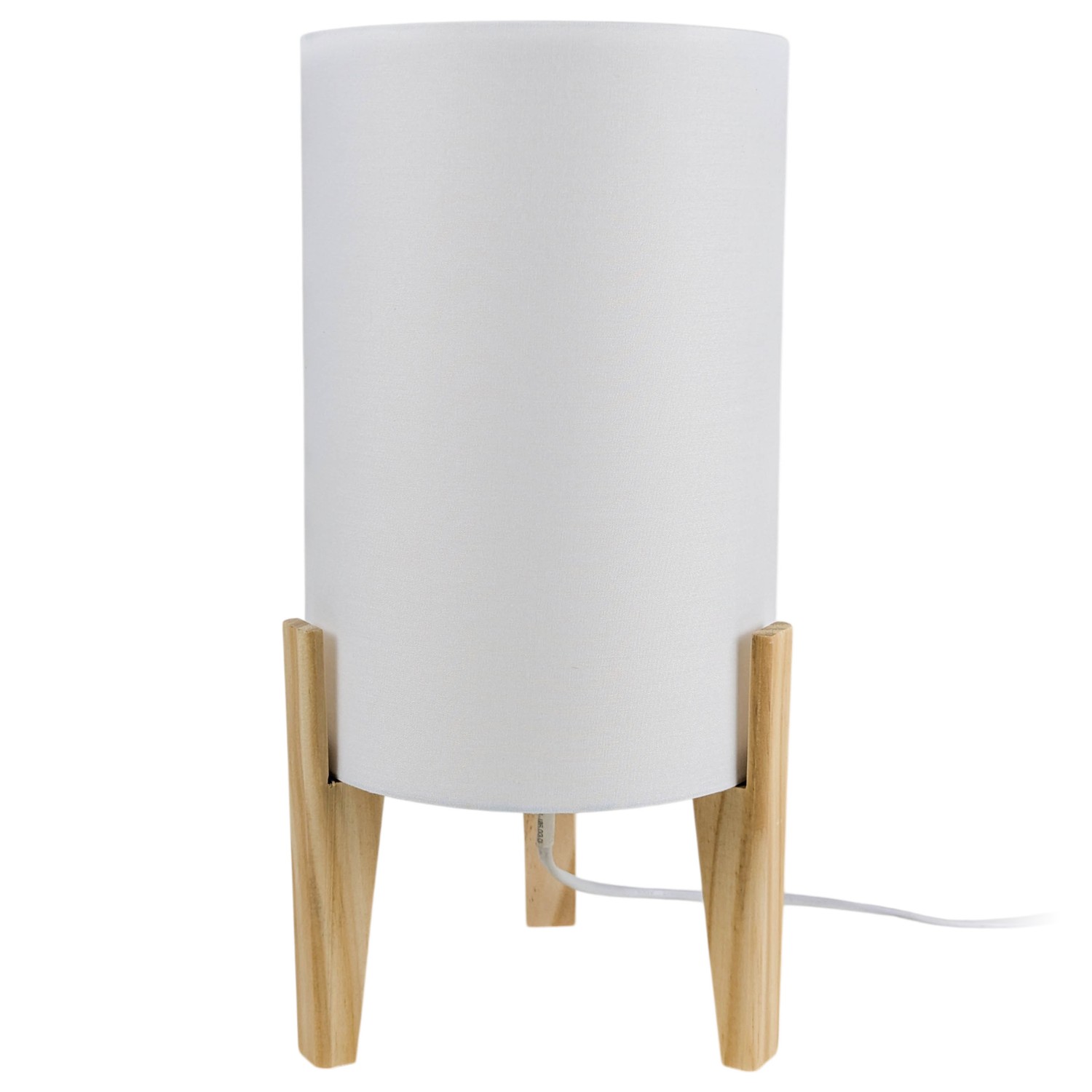 LP24T006_01 Lámpara De Mesa, Pantalla Cilíndrica Con Trípode De Madera - Imagen 1