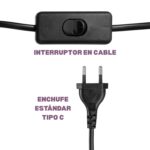 Lámpara De Mesa, Estilo Industrial Minimalista - Metal Negro - Imagen 5