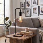 Lámpara De Mesa, Estilo Industrial Minimalista - Metal Negro - Imagen 6