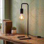Lámpara De Mesa, Estilo Industrial Minimalista - Metal Negro - Imagen 8