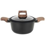 Olla Antiadherente Honhey 20cm C/Tapa - Negro Mate
