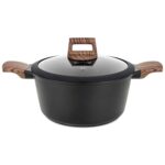 Olla Antiadherente Honhey 24cm C/Tapa - Negro Mate