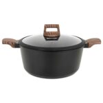 Olla Antiadherente Honhey 28cm C/Tapa - Negro Mate