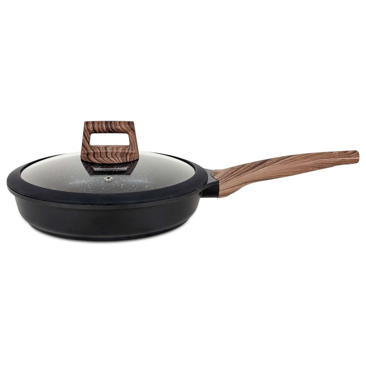 HHLBSA24_01 Sartén Antiadherente Honhey 24cm C/Tapa - Negro Mate - Imagen 1